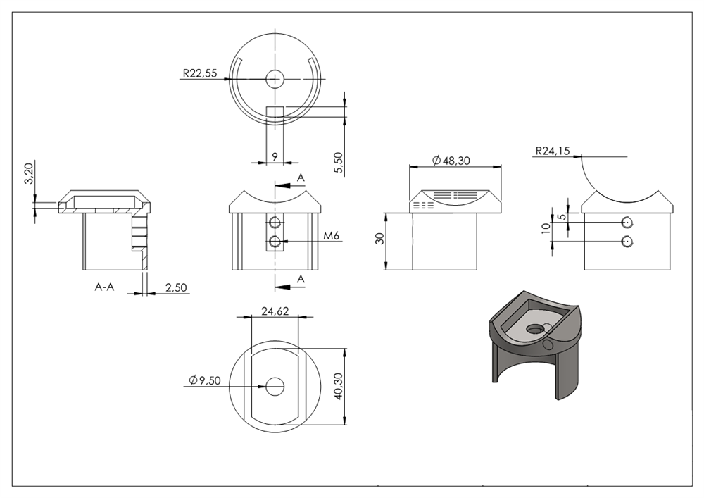 Adapter | for grooved tube Ø 48.3 mm | V4A