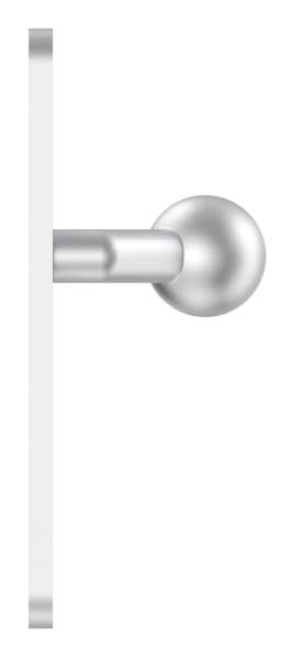 Aluminum door knob with ball | Dimensions: 30x245x10 mm | Shape: cranked | Aluminum EV1