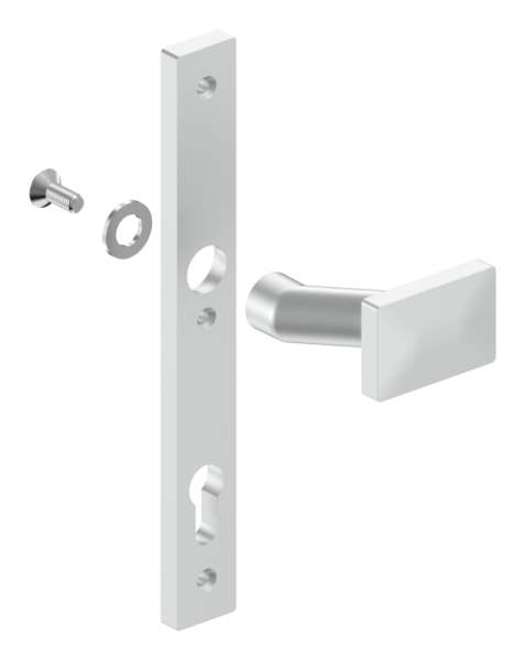 Aluminum door handle | Dimensions: 30x245x10 mm | Shape: cranked | Aluminum EV1