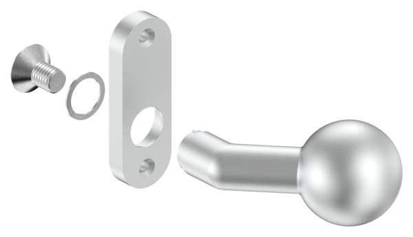 Aluminum door knob | with ball Ø 55 mm | aluminum EV1