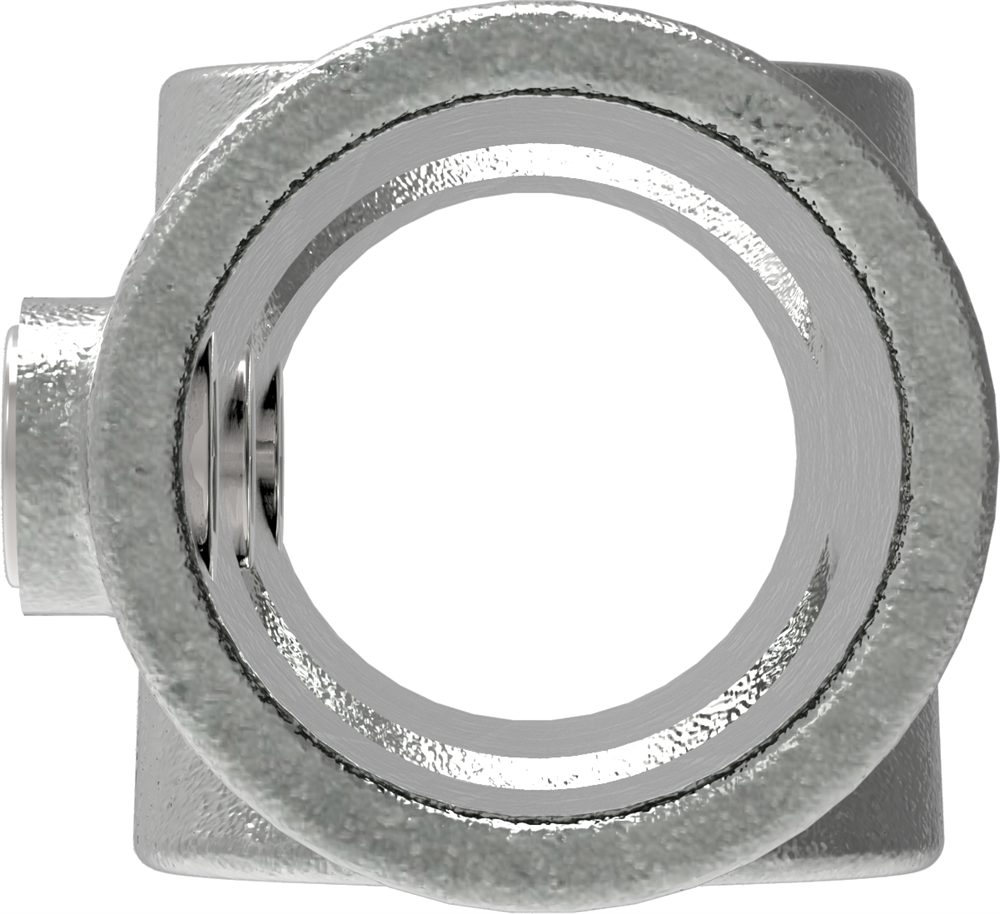 Pipe connector | Cross piece 30-45° | 130 | 33.7 mm - 48.3 mm | 1 - 1 1/2 | Malleable cast iron and electrogalvanized