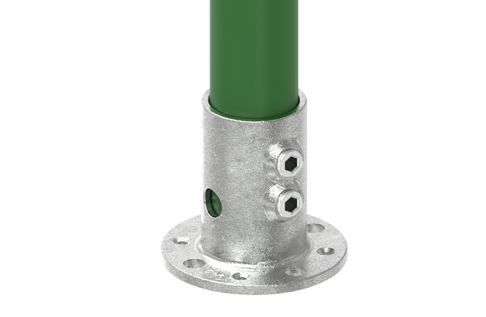 Tube Connector | Foot Plate Rectangular | 131KFD48 | 48,3 mm | 1 1/2 | Malleable Iron and Electro Galvanized