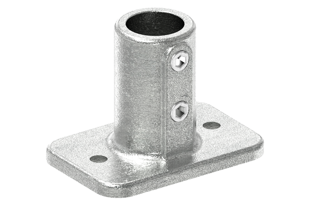 Tube Connector | Foot Plate Rectangular | 132KFC42 | 42,4 mm | 1 1/4 | Malleable Iron & Electroplated