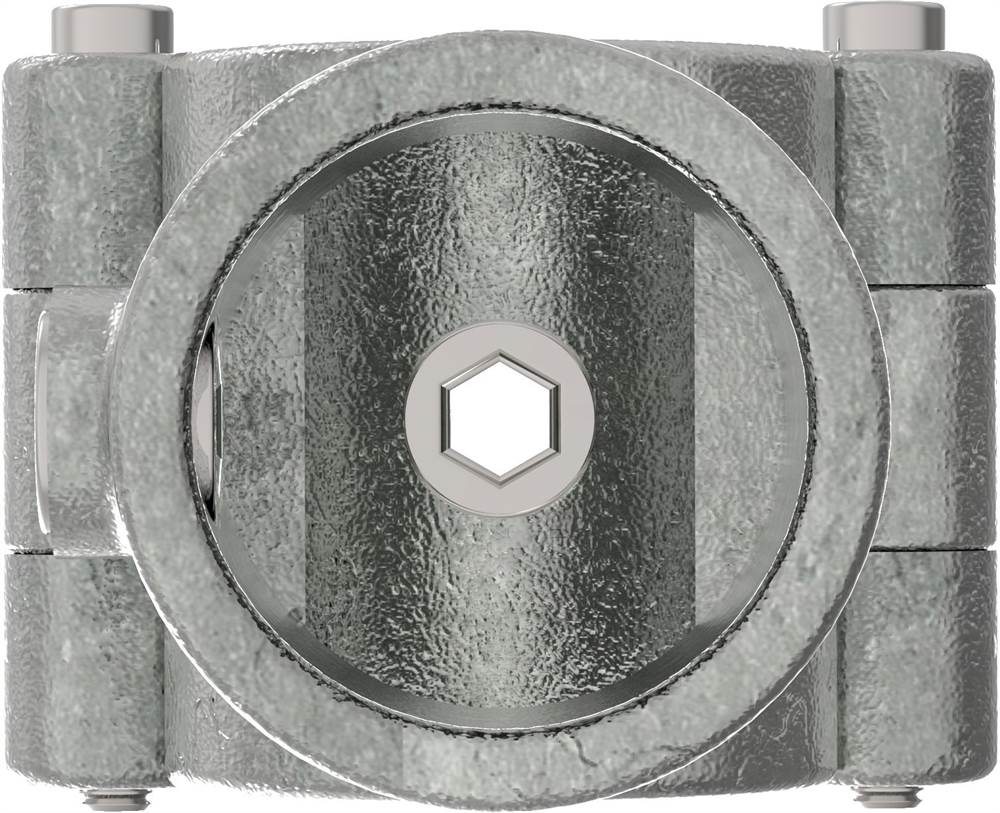Pipe connector | T-piece with hinged bolt | 136D48 | 48.3 mm | 1 1/2 | Malleable cast iron and electrogalvanized