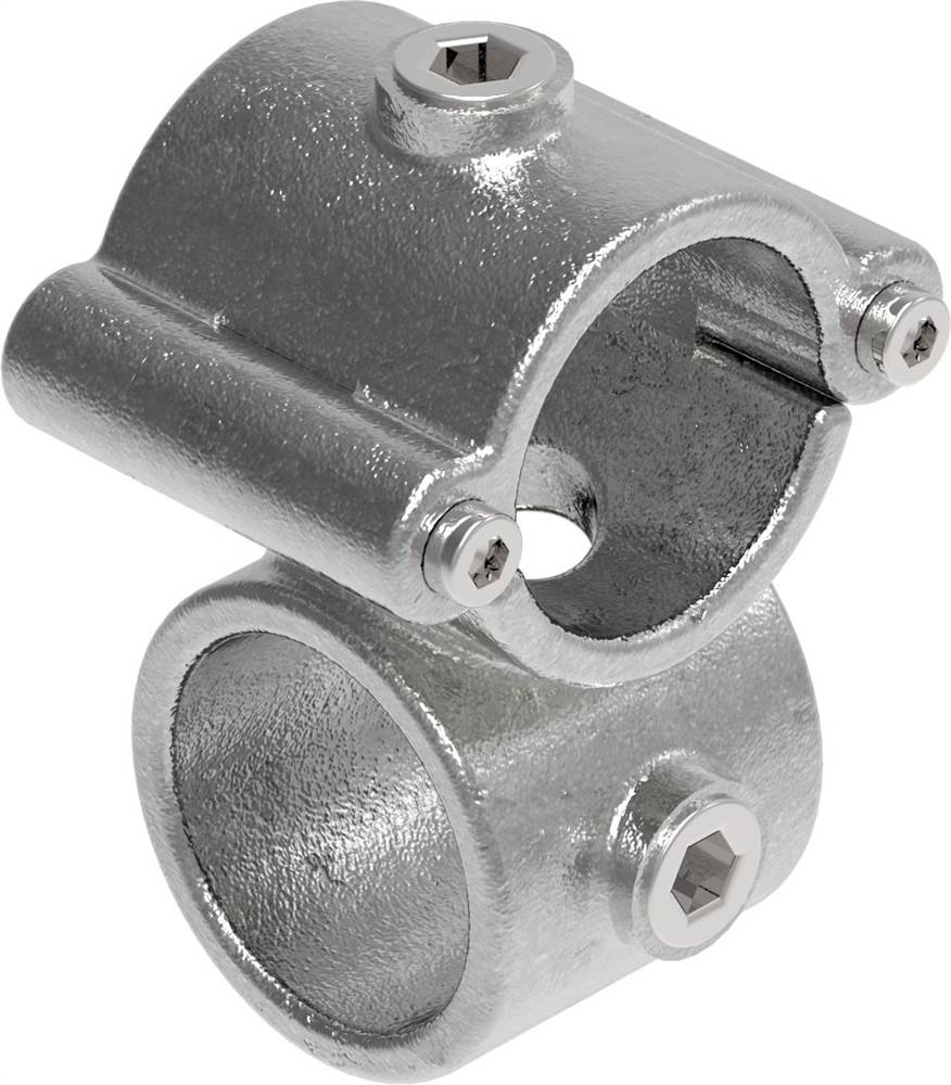 Tube connector | Cross piece 90° | 137C42 | 42,4 mm | 1 1/4 | Malleable cast iron and electrogalvanized