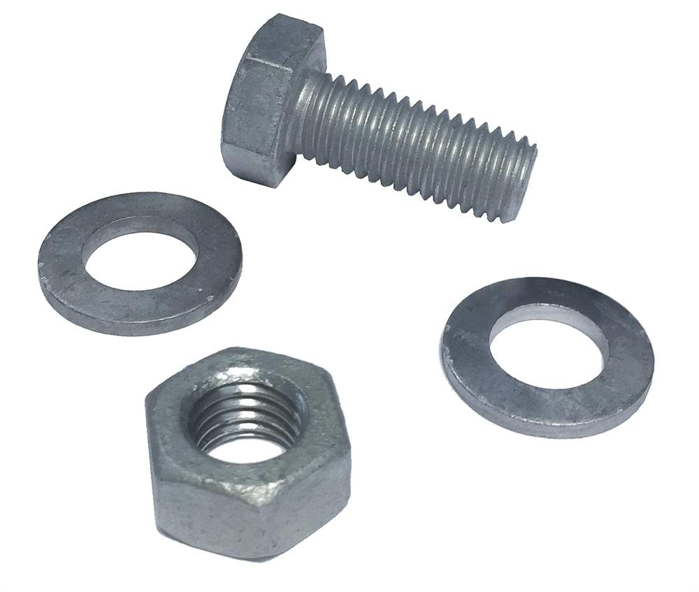 Screw set for grating steps | M12x30 mm | made of St37, hot-dip galvanized