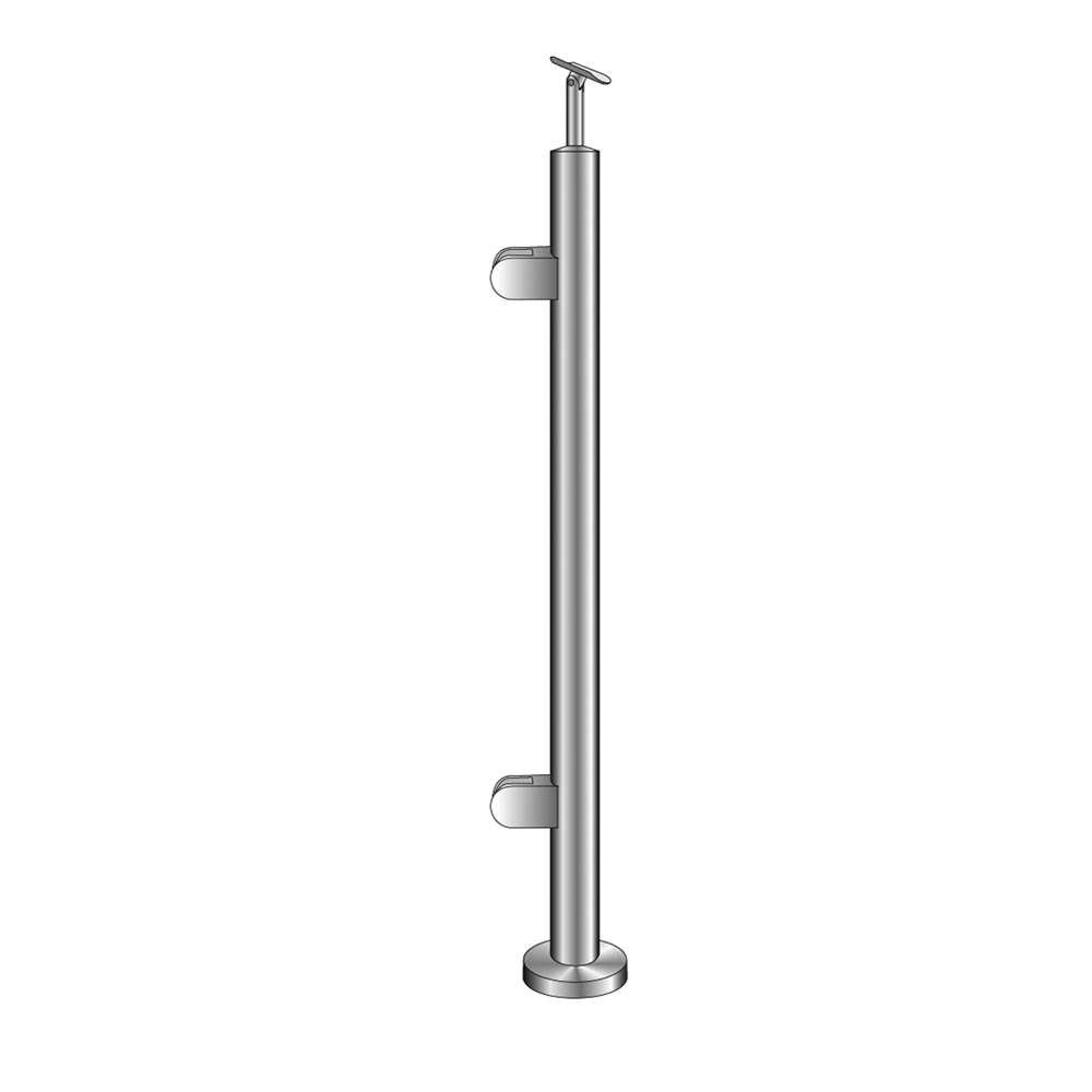 railing post | end post left | for surface mounting | length: 900 mm | V2A