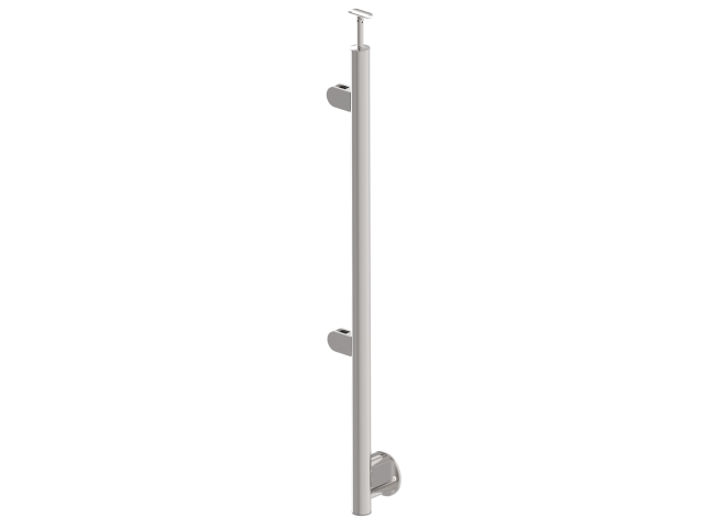 Railing post | end post left | length: 1000 mm | for lateral mounting | V2A