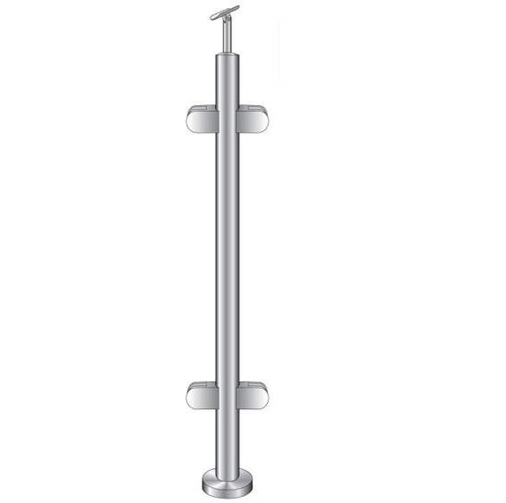 railing post | centre post | length: 1100 mm | for surface mounting | V2A