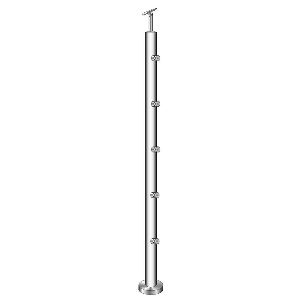 Railing post | length: 1000 mm | for surface mounting | V2A