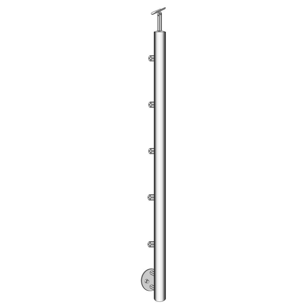 Railing post | length: 1000 mm | for lateral mounting | V2A