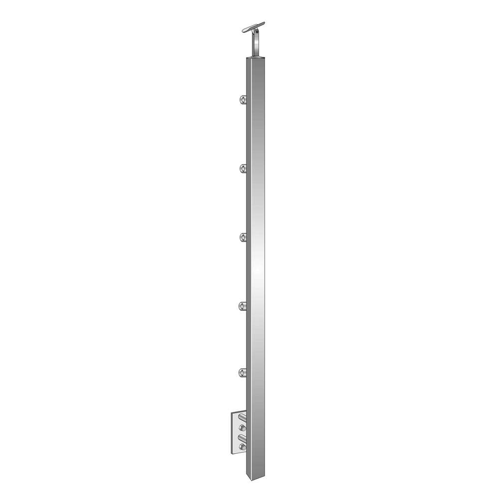 railing post | stair post | length: 1000 mm | for lateral mounting | V2A