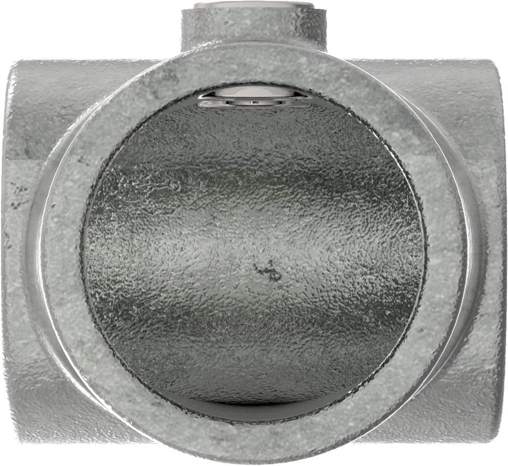 Pipe connector | T-piece short adjustable 0-11° | 153 | 33,7 mm - 48,3 mm | 1 - 1 1/2 | Malleable cast iron and electrogalvanized