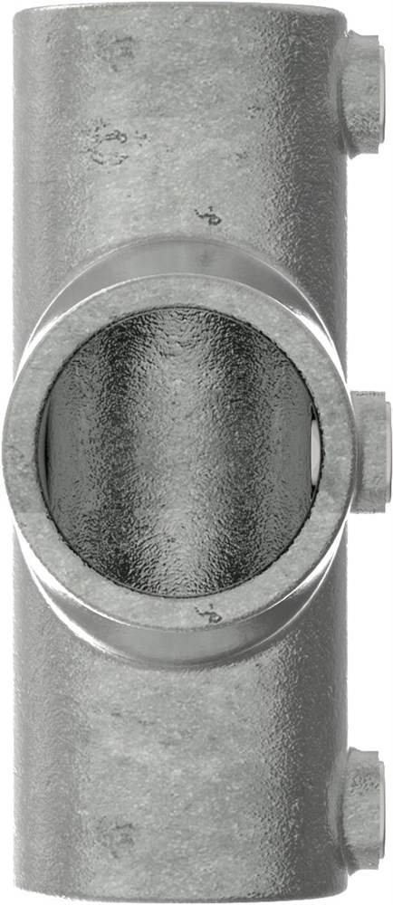 Pipe connector | T-piece long adjustable 0-11° | 155 | 33,7 mm - 48,3 mm | 1 - 1 1/2 | Malleable cast iron and electrogalvanized