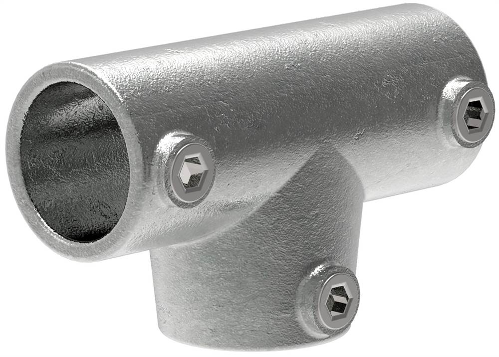 Pipe connector | T-piece long adjustable 0-11° | 155D48 | 48,3 mm | 1 1/2 | Malleable cast iron and electrogalvanized