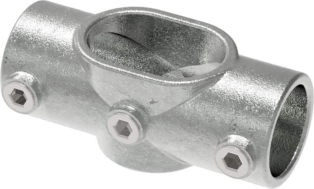 Pipe connector | Cross piece adjustable 0-11° | 156 | 33,7 mm - 48,3 mm | 1 - 1 1/2 | Malleable cast iron and electrogalvanized
