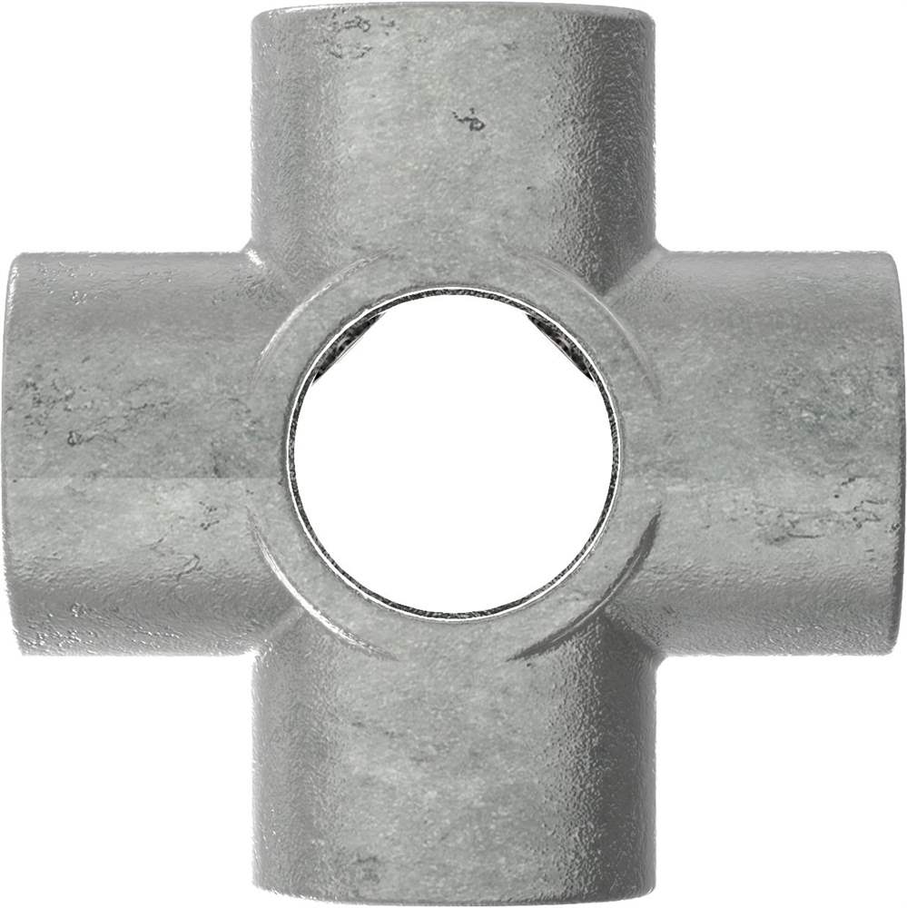 Pipe connector | Cross piece for support pipe | 158 | 21.3 mm - 60.3 mm | 1/2 - 2 | Malleable cast iron and electrogalvanized