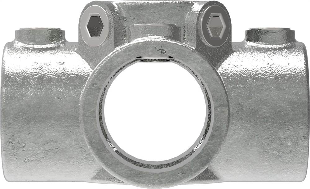 Tube Connector | Cross Piece for Support Tube | 158B34 | 33,7 mm | 1 | Malleable Iron and Electro Galvanized