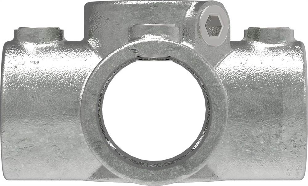 Tube Connector | Cross Piece for Support Tube | 158C42 | 42,4 mm | 1 1/4 | Malleable Iron and Electro Galvanized