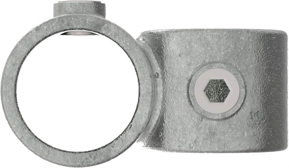 Pipe Connector | Cross Piece Prefixed 90° Reduced | 161D48/C42 | 48,3 mm; 42,4 mm | 1 1/2; 1 1/4 | Malleable Cast Iron and Electro Galvanized