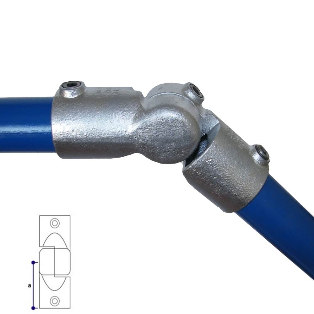 Tube connector | Joint piece | 166D48 | 48,3 mm | 1 1/2 | Malleable cast iron and electrogalvanized