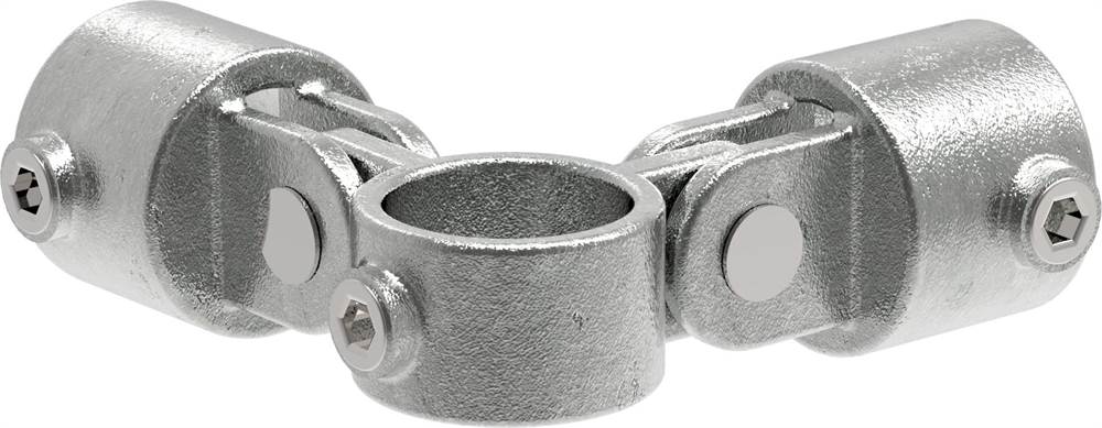 Pipe connector | Joint piece double 90° | 168D48 | 48,3 mm | 1 1/2 | Malleable cast iron and electrogalvanized
