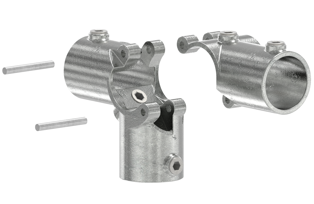 Pipe connector | T-piece for support pipe hinged | 176D48-V | 48.3 mm | 1 1/2 | Malleable cast iron and electrogalvanized