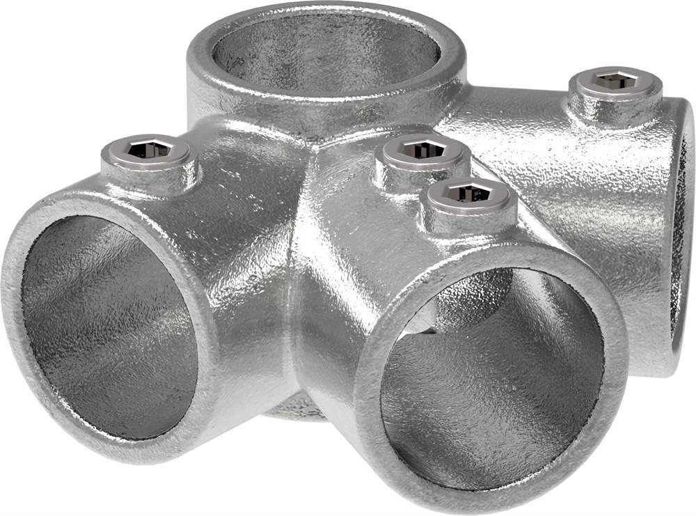 Pipe connector | ridge piece 27,5° | 191 | 26,9 - 48,3 mm mm | 3/4 - 1 1/2 | malleable cast iron and electrogalvanized