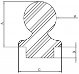 V2A Kugelrohrknopf zum Einschlagen für Ø 33,7 x 2,0 mm