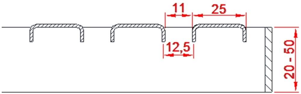 Boat grating | dimensions: 490x990x25 mm | hot-dip galvanized