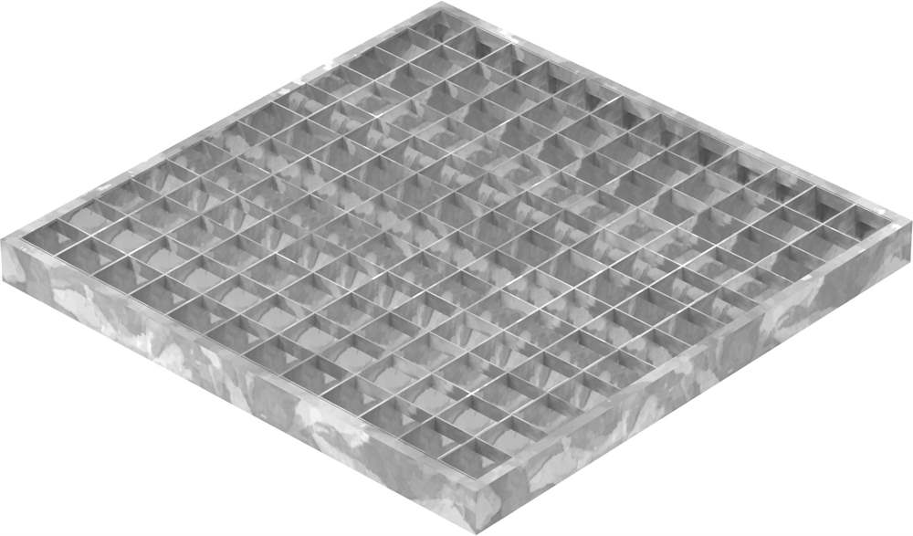 Garage grating | dimensions: 390x390x30 mm 30/30 mm | made of S235JR (St37-2), hot-dip galvanized in a full bath