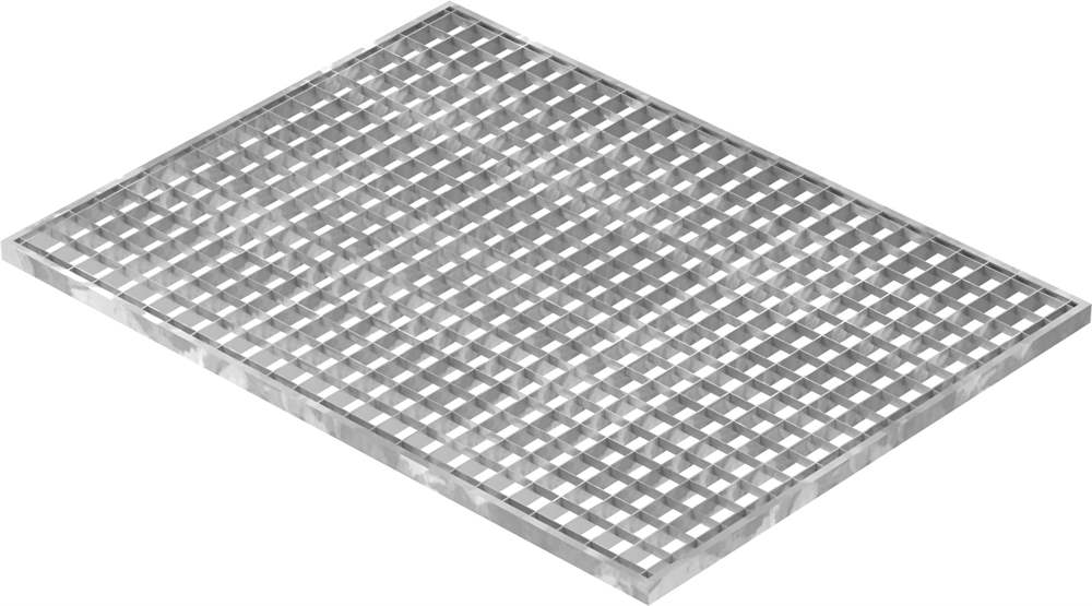 light well grating construction standard grating | dimensions: 590x790x20 mm 30/30 mm | made of S235JR (St37-2), hot-dip galvanized in full bath