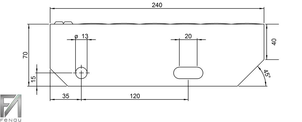 Welding press grating step | Dimensions: 1000x240 mm 34/38 mm | S235JR (St37-2)
