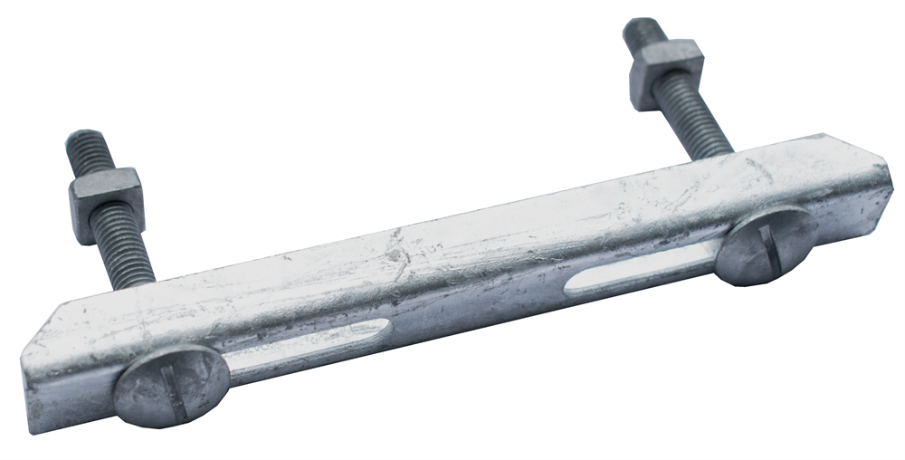 Double clamp for grating height 30 mm | MW 30/10 mm | made of St37, hot-dip galvanized