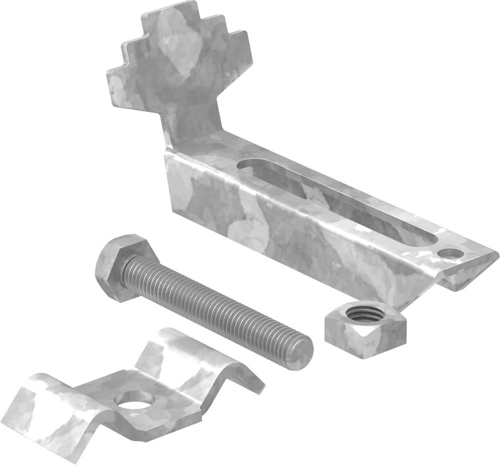 Grating clamp for grating height 60-70 mm | MW 30/30 mm | made of St37, hot-dip galvanized