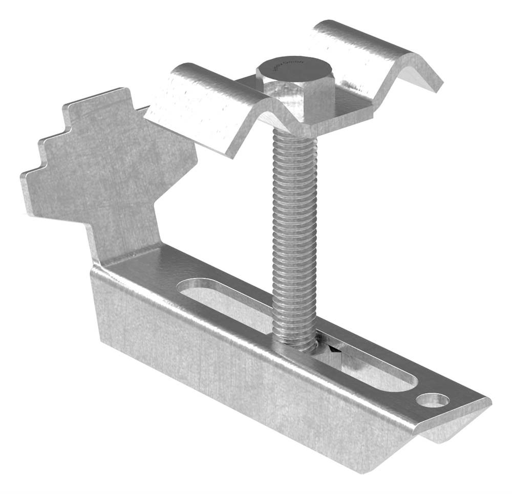 Grating clamp V2A for grating height 30 mm | MW 30/30 mm | made of stainless steel A2 1.4301, pickled