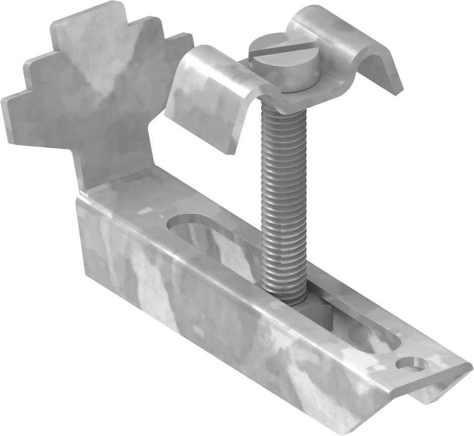 Grating clamp for grating height 30 mm | MW 20/20 mm | made of St37, hot-dip galvanized