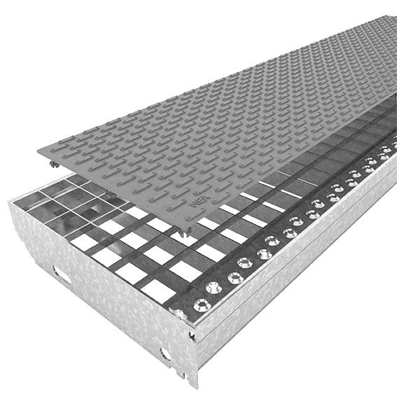 Grating support plastic | 10 pieces set | with knobs | Dimensions: 800x200 mm | slate gray
