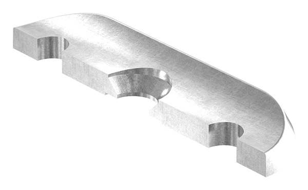 Retaining plate | 64x24x4 mm | for round tube Ø 42.4 mm | steel S235JR, raw