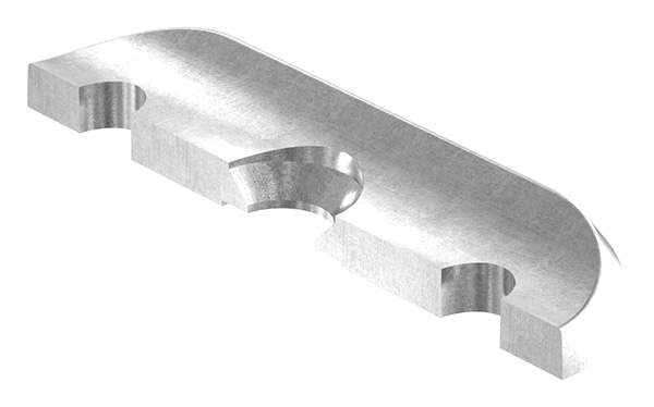 Retaining plate | 64x24x4 mm | for round tube Ø 33.7 mm | steel S235JR, raw