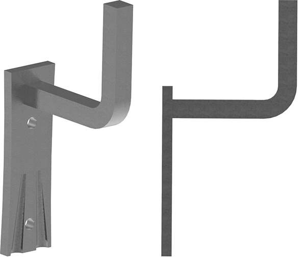 Handrail bracket | with round 105x40x4 mm | for welding on | steel S235JR, raw