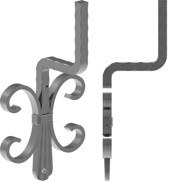 Handrail bracket | 128x110 mm | for welding on | steel S235JR, raw