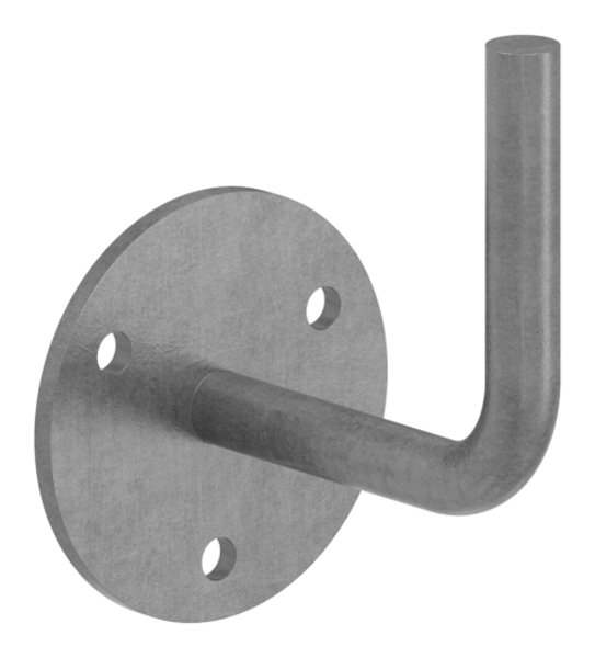 Handrail bracket | with round plate 70x4 mm | for welding on | steel S235JR, raw