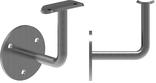 Handrail bracket | with round 70x4 mm | for tube Ø 42.4mm 3 | steel S235JR, raw