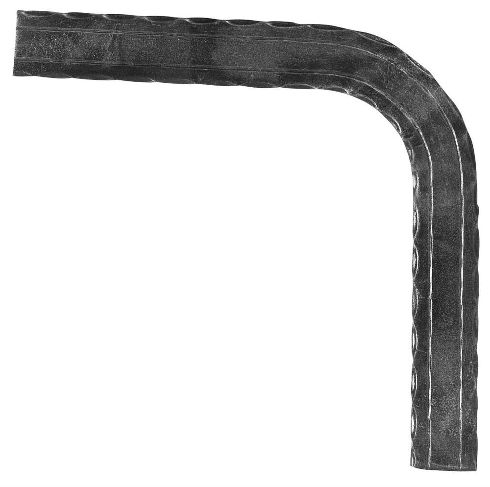 Handrail bend 90° | material: 50x10 mm | hammered | steel (raw) S235JR