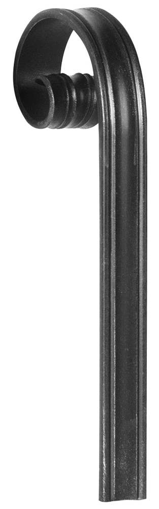 Handrail end piece | Material: 40x8 mm | Longitudinal groove | Steel (Raw) S235JR