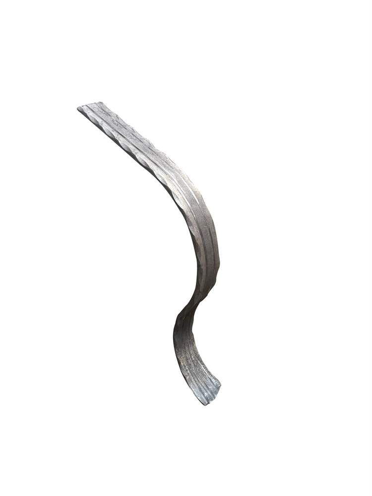 Handrail end piece | material: 40x8 mm | hammered | steel (raw) S235JR