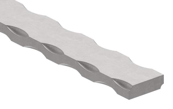 Flat iron | 4 edges hammered | Material: 25x8 mm | Steel (Raw) S235JR