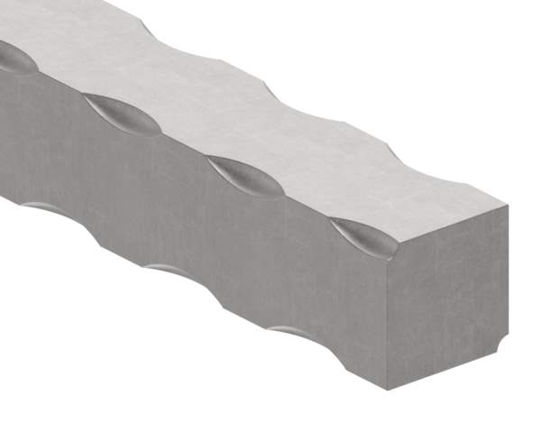 Square hammered | Material: 25x25 mm | Length: 3000 mm | Steel (Raw) S235JR