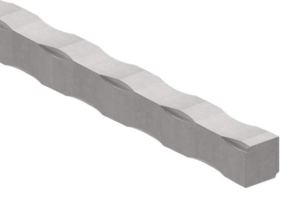 Square hammered | Material: 14x14 mm | Length: 3000 mm | Steel (Raw) S235JR